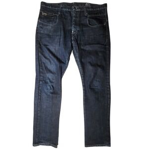 G-Star Men's RAW 3301 Blade Slim Straight Leg Dark Wash Denim Blue Jeans  34x31